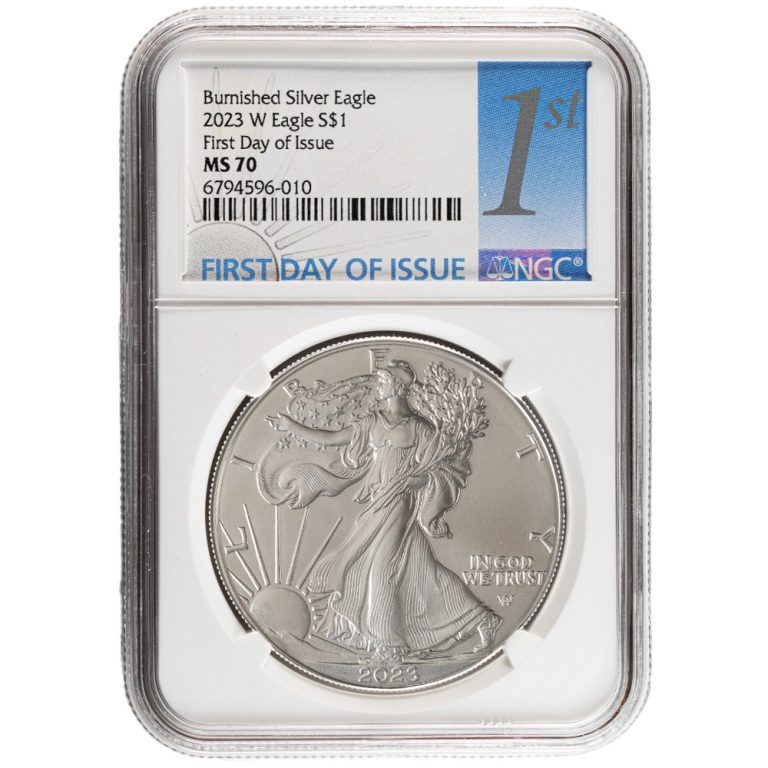 2023-W 1 oz Burnished American Silver Eagle Coin NGC MS70 FDOI