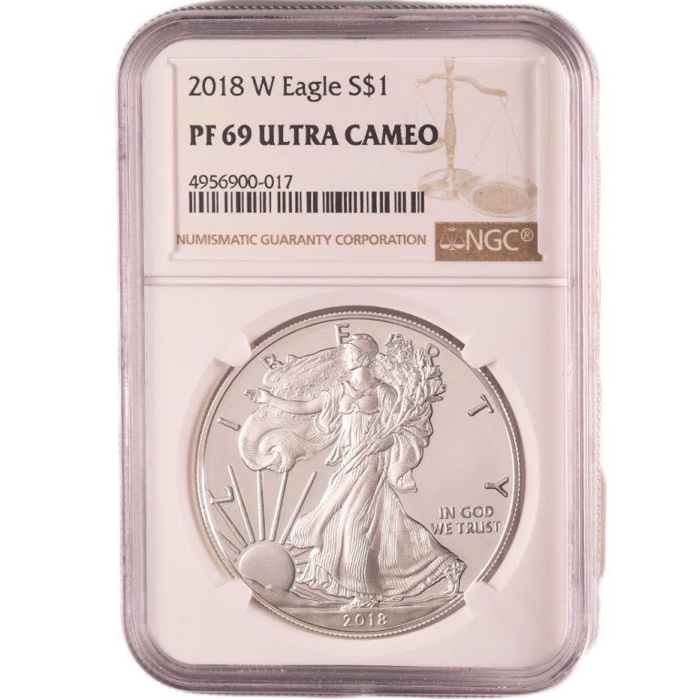 2018-W 1 oz Proof American Silver Eagle Coin NGC PF69 UCAM