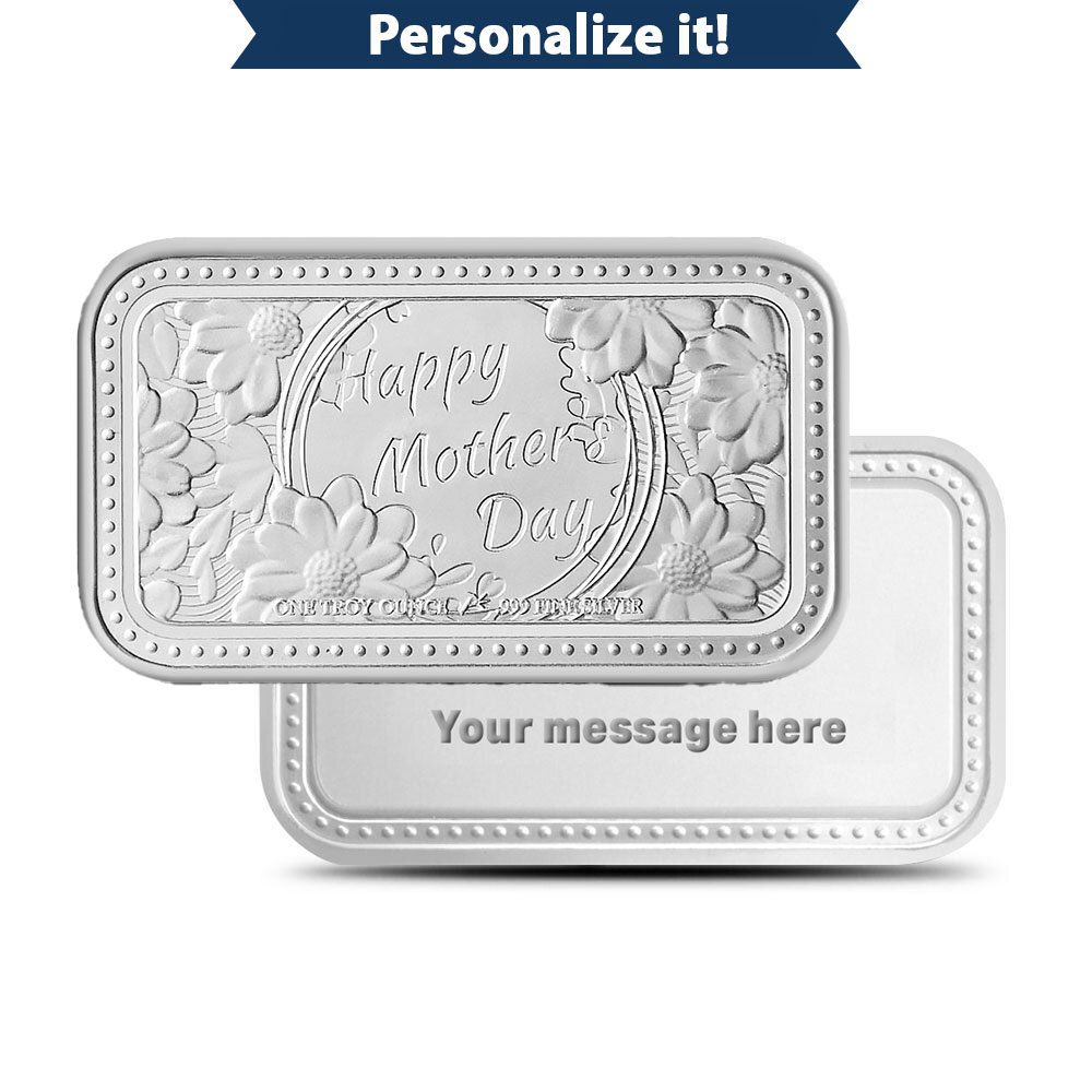 1 oz Silver Engravable Mothers Day Bar l JM Bullion™