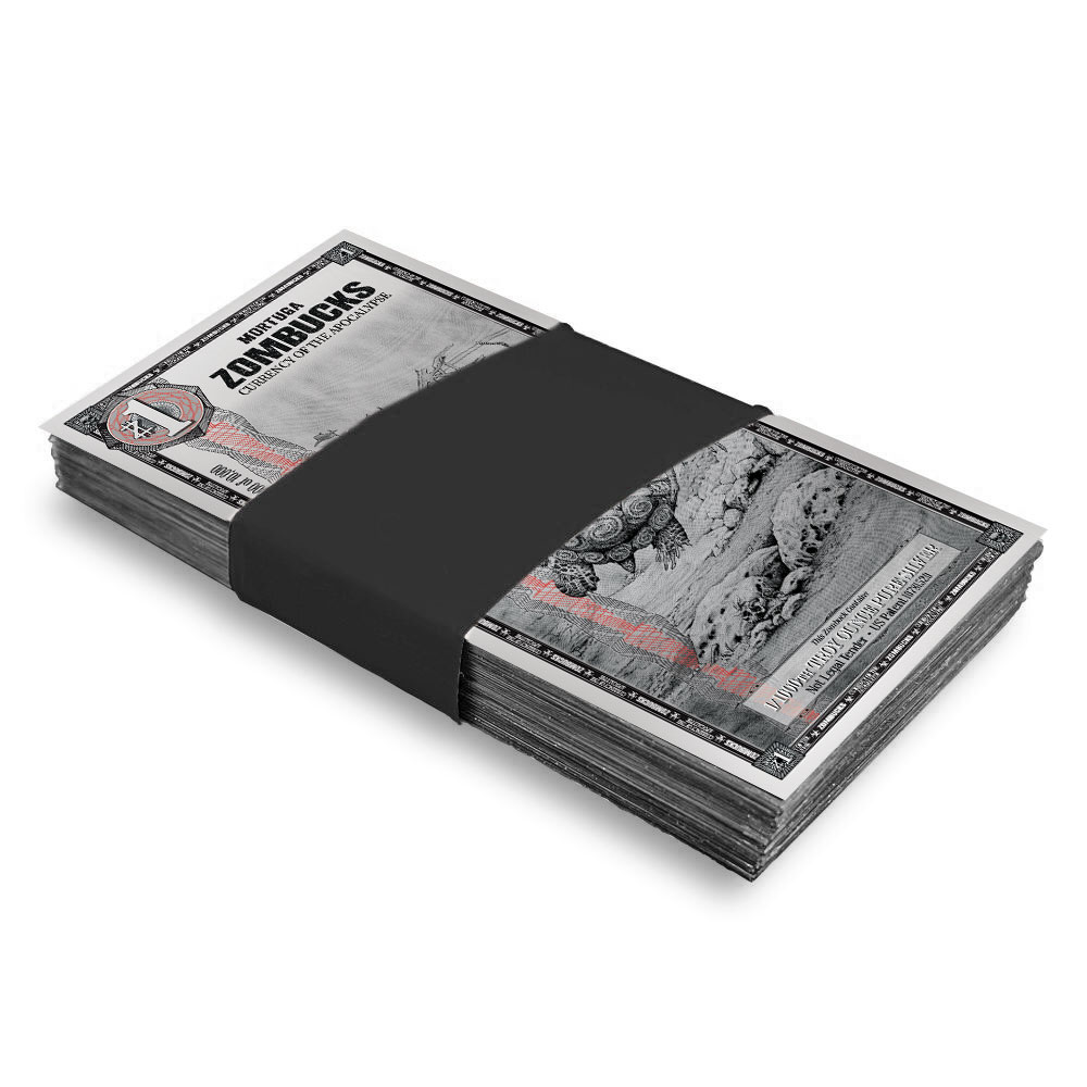 1 Zombucks World Mortuga Silver Note (100 Pack, New)