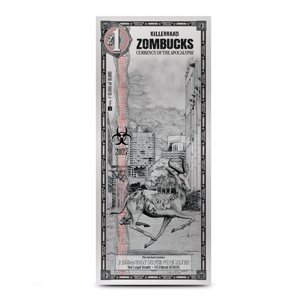 1 Zombucks World Killerrand Silver Note (New)