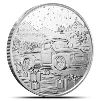 1 oz Christmas Truck Silver Round (New)