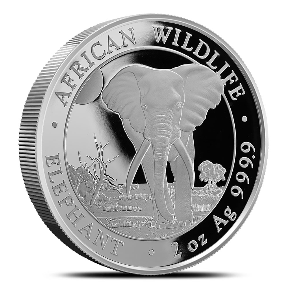 2025 2 oz Somalia Silver Elephant Coin (BU)