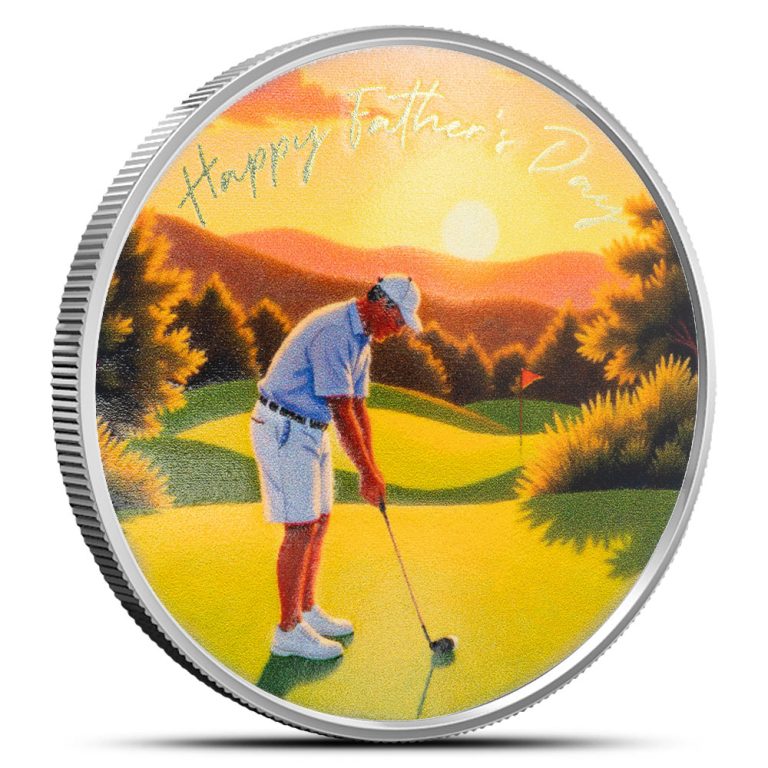 1 oz Scottsdale Mint Colorized Silver Father's Day Tee Time with Dad Round (New)