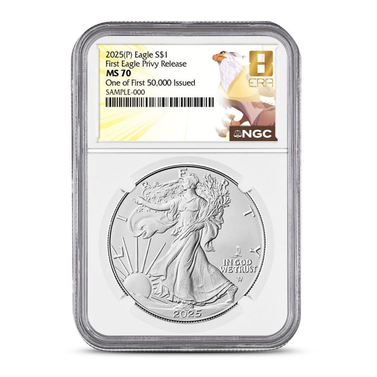 2025 (P) 1 oz Eagle Privy American Silver Eagle Coin NGC MS70 (First 50,000 Issued)
