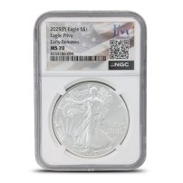 2025 (P) 1 oz Eagle Privy American Silver Eagle Coin NGC MS70 ER - JM Bullion Flag Label