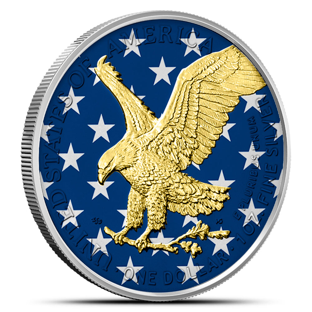 2025 1 Oz Colorized American Silver Eagle Coin Gilded In Capsule L 2025 1 Oz Colorized American Silver Eagle Coin Gilded In Capsule L