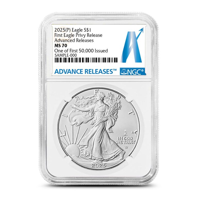 2025 (P) 1 oz Eagle Privy American Silver Eagle Coin NGC MS70 Advanced Release