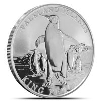 2025 1 oz Reverse Proof Falkland Islands Silver King Penguin Coin (Box + CoA)