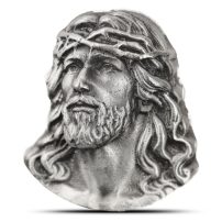 3 oz MK Barz Heavenly Jesus Sand Cast Silver Bar (New)