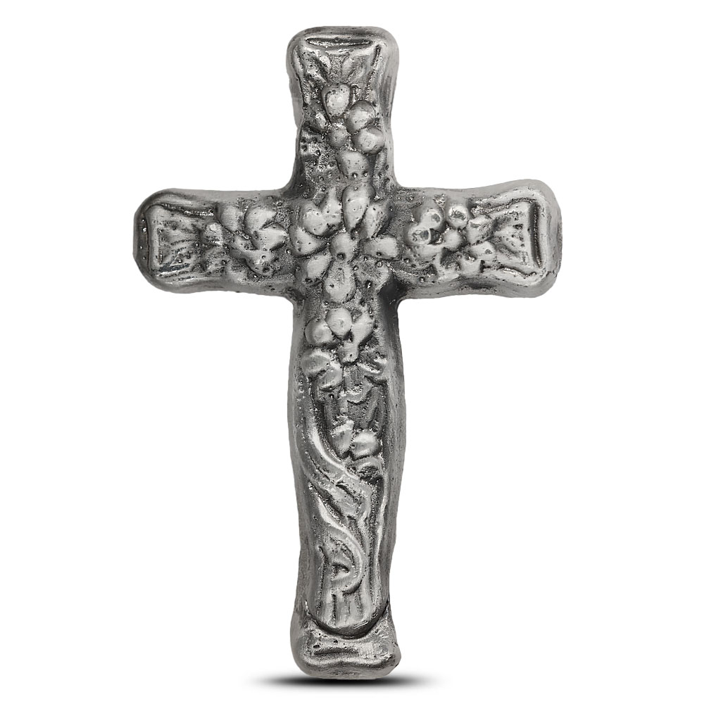 2 oz MK Barz Ornate Cross Silver Bar (New)