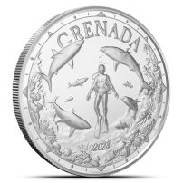 2024 1 oz EC8 Silver Grenada Shark Diver Coin (BU)
