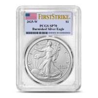 2025-W 1 oz Burnished American Silver Eagle Coin PCGS SP70 FS