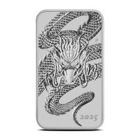 2025 1 oz Australian Rectangular Silver Dragon Coin (BU)