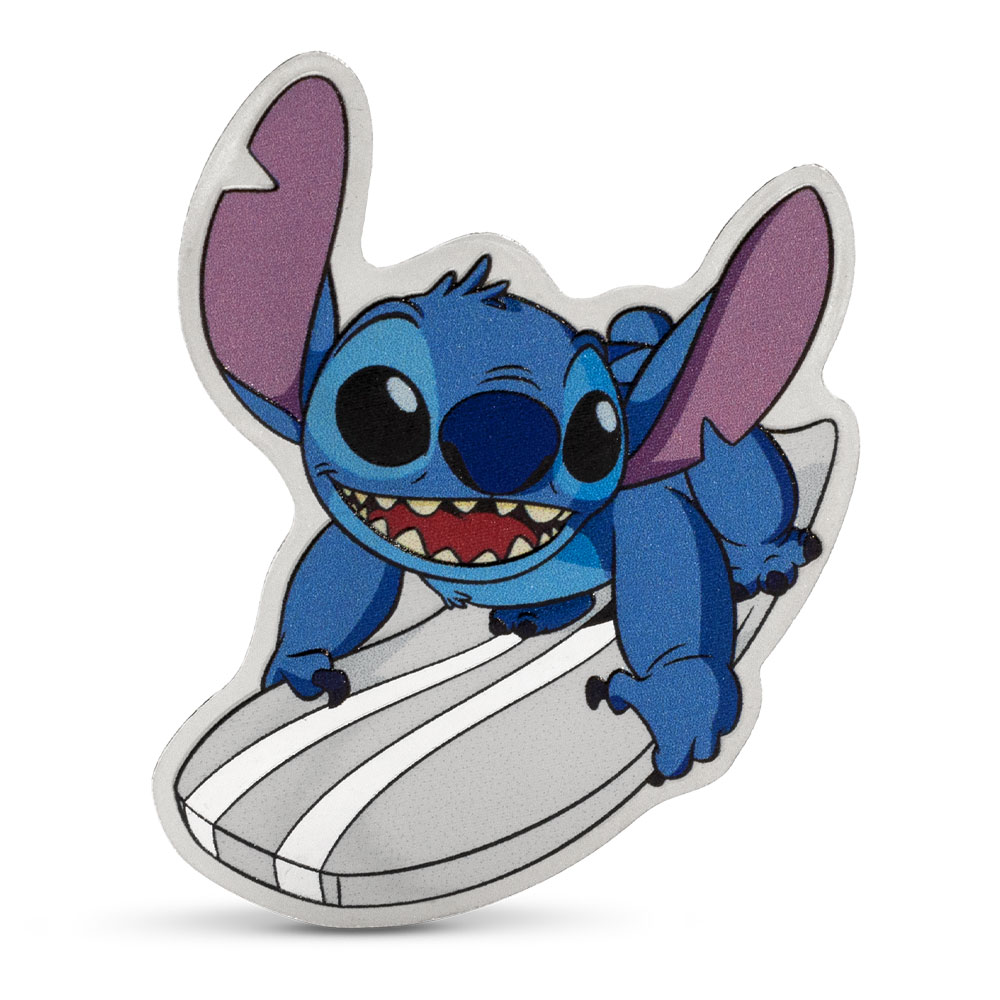 2025 1 oz Proof Colorized Niue Silver Stitch Surf's Up Coin (Box + CoA)