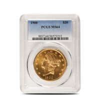 1900 $20 Liberty Gold Double Eagle Coin PCGS MS64