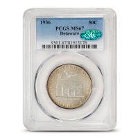 1936 Delaware Half Dollar PCGS MS67