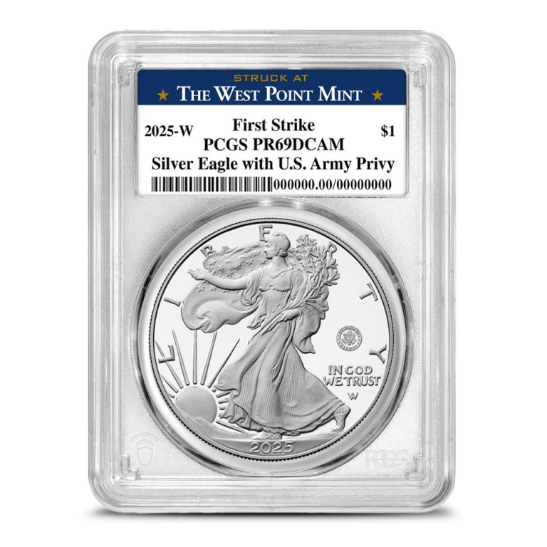2025-W 1 oz Proof Army Privy American Silver Eagle Coin PCGS PR69 DCAM FS