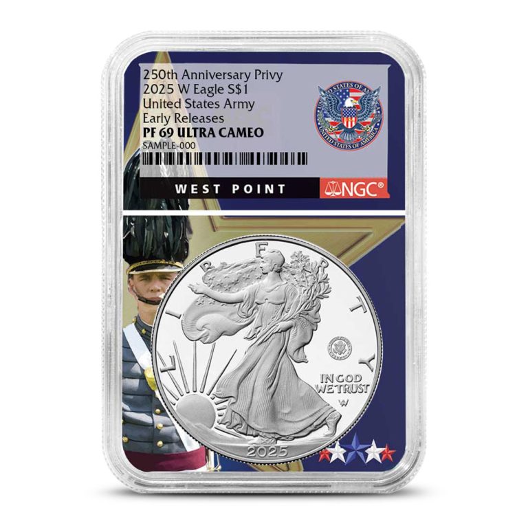 2025-W 1 oz Proof Army Privy American Silver Eagle Coin NGC PF69 UCAM ER