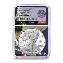 2025-W 1 oz Proof Army Privy American Silver Eagle Coin NGC PF70 UCAM ER