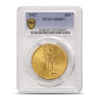 1927 $20 Saint-Gaudens Gold Double Eagle Coin PCGS MS65+