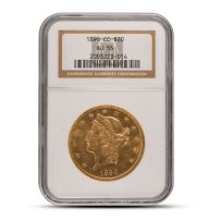 1890-CC $20 Liberty Gold Double Eagle Coin NGC AU55