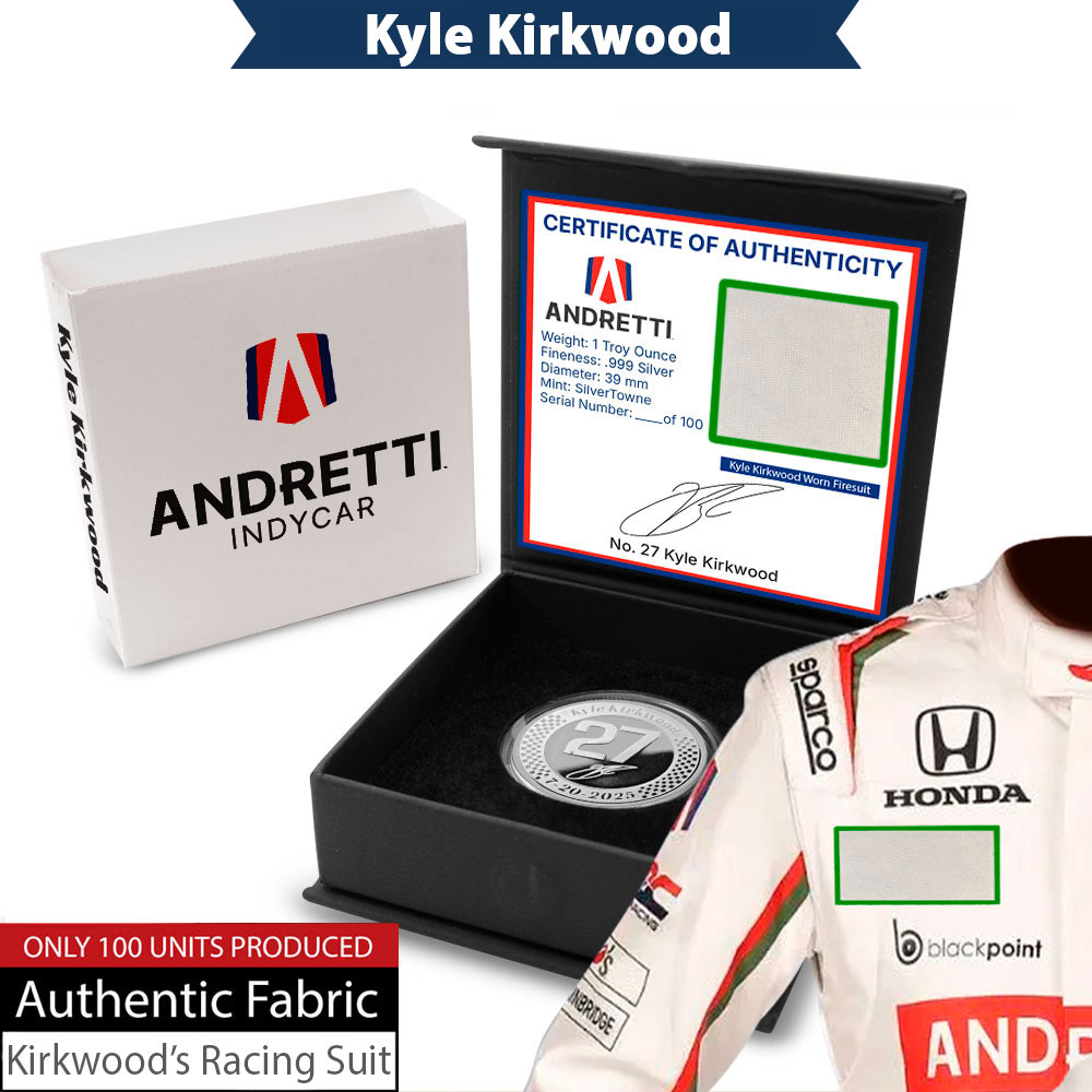 2025 1 oz Andretti IndyCar Kyle Kirkwood Limited Edition Silver Round