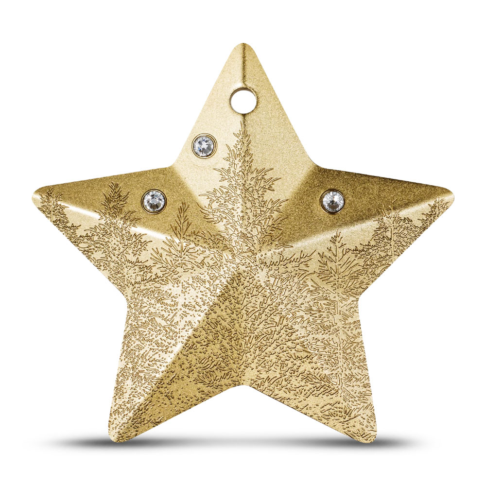 2025 1 oz Cook Islands Silver Holiday Ornaments Winter Forest Coin (Gilded)