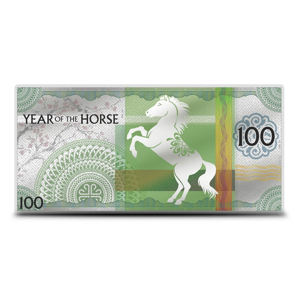2026 5 Gram Colorized Mongolia Silver Year of the Horse Note (Proof-like)