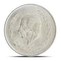 1951-1954 5 Peso Mexican Silver Coin (Hidalgo, AU/XF)