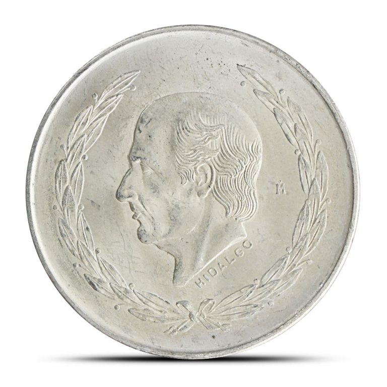 1951-1954 5 Peso Mexican Silver Coin (Hidalgo, AU/XF)