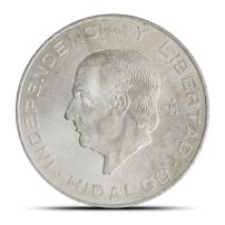 1955-1956 10 Peso Mexican Silver Coin (Hidalgo, AU/XF)