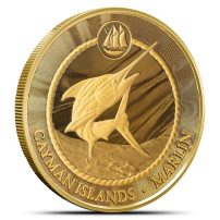 2025 1 oz Cayman Islands Gold Sea Life Marlin Coin (Proof-Like)