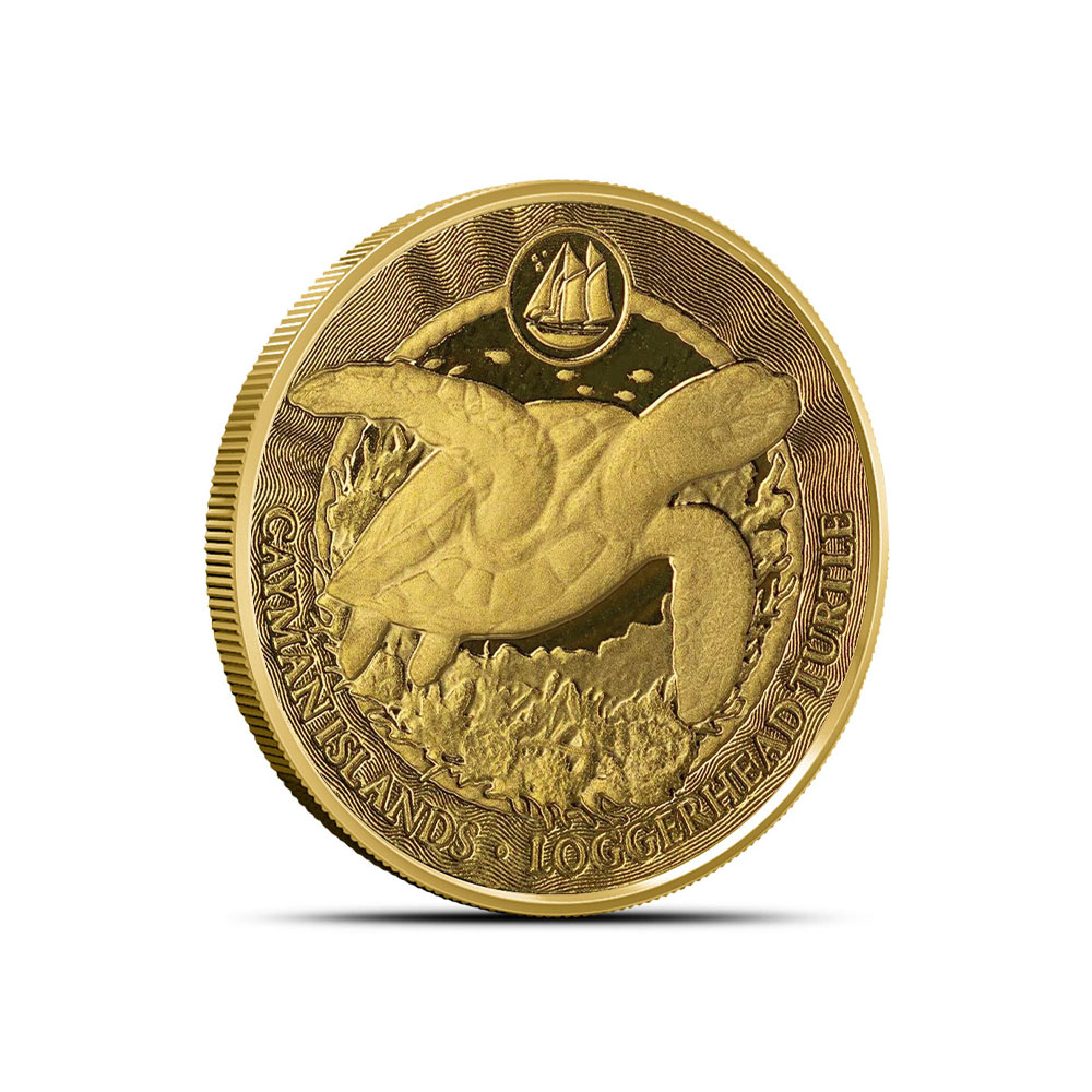 2025 1/10 oz Cayman Islands Gold Sea Life Loggerhead Turtle Coin (Proof-Like)