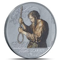 2025 1 oz Black Proof Colorized Republic of Ghana Silver Judas Iscariot Coin (Capsule + CoA)