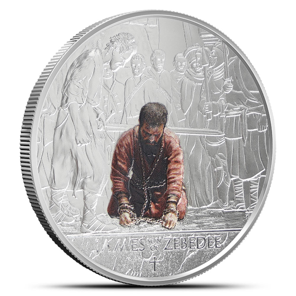 2025 1 oz Proof Colorized Republic of Ghana Silver James the son of Zebedee Coin (Capsule + CoA)