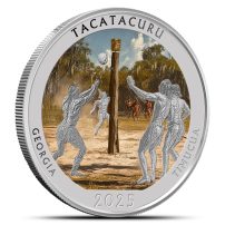 2025 1 oz Colorized Native America the Beautiful Georgia Silver Coin (Box + CoA)
