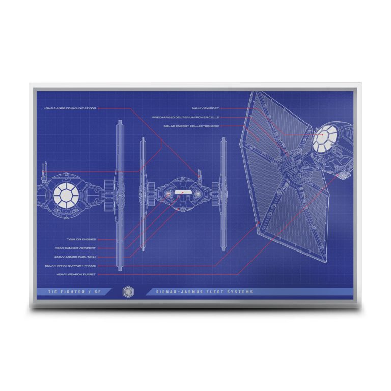 2025 1 oz Colorized Niue Silver Star Wars Blueprint Series Tie Fighter Foil Coin (Box + CoA)