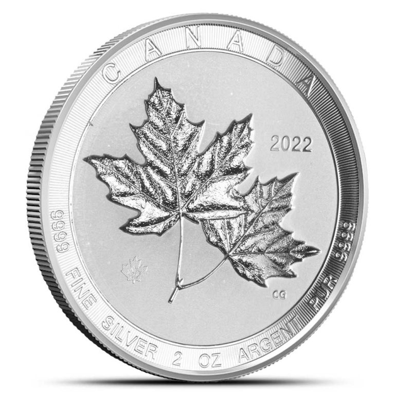 2022 2 oz Canadian Silver Twin Maples Coin