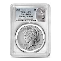 2025 Peace Silver Dollar Coin PCGS MS70 FDOI