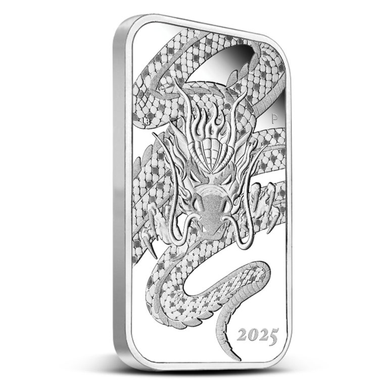 2025 1 oz Proof Australian Rectangular Silver Dragon Coin (BU)