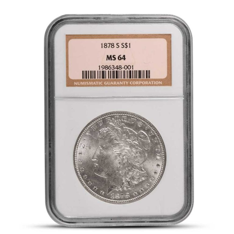 1878-S Morgan Silver Dollar Coin NGC MS64