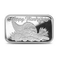 1 oz Happy Thanksgiving Cornucopia Silver Bar (New)