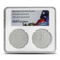 2024/2025 1 oz Star and Eagle Privy American Silver Eagle 2-Coin Set NGC MS70