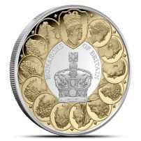 2025 1 oz Proof Niue Monarchs of Britain Silver Coin (Box + CoA, Gold Plating)