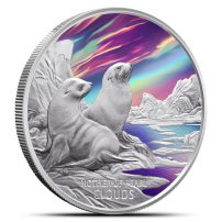 2025 1 oz Proof Colorized Tuvalu Silver Mother of Pearl Clouds Coin (Box + CoA)