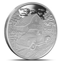 1 oz Vintage Truck Pumpkin Patch Silver Round (New)