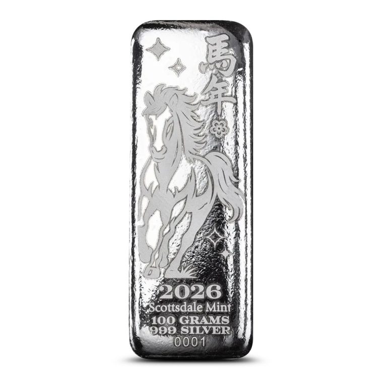 100 Gram Scottsdale Silver Horse Bar (New)