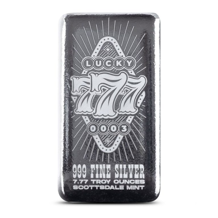 2025 7.77 oz Scottsdale Mint Lucky Sevens Silver Bar (New)