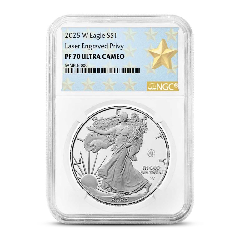 2025-W 1 oz Proof Laser Beam Privy American Silver Eagle Coin NGC PF70 UCAM
